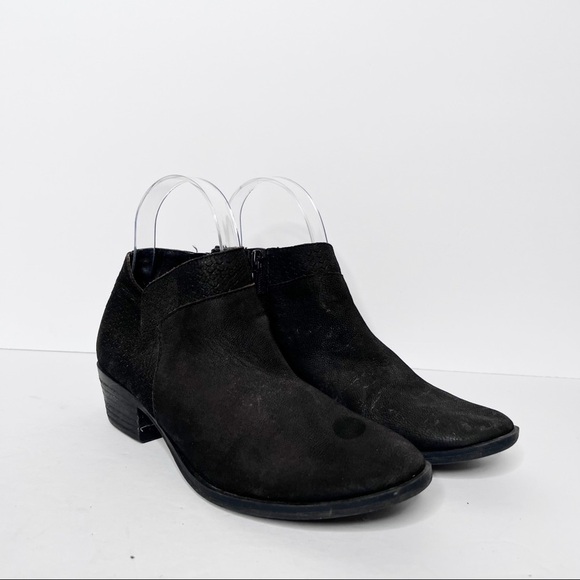 Lucky Brand Black Suede Ankle Booties Heeled Size 6.5 Women’s - Picture 1 of 5